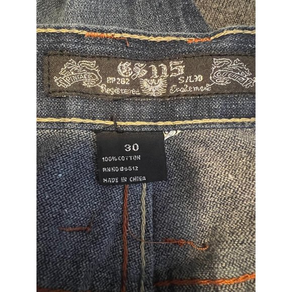 GS 115 Blue Jeans Mens Size 30 Straight Leg Relaxed Grommet Pockets - Picture 11 of 12